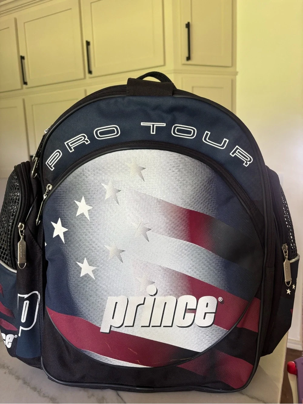 Vintage Prince Pro Tour Backpack American Flag Travel Tennis Bag Large
